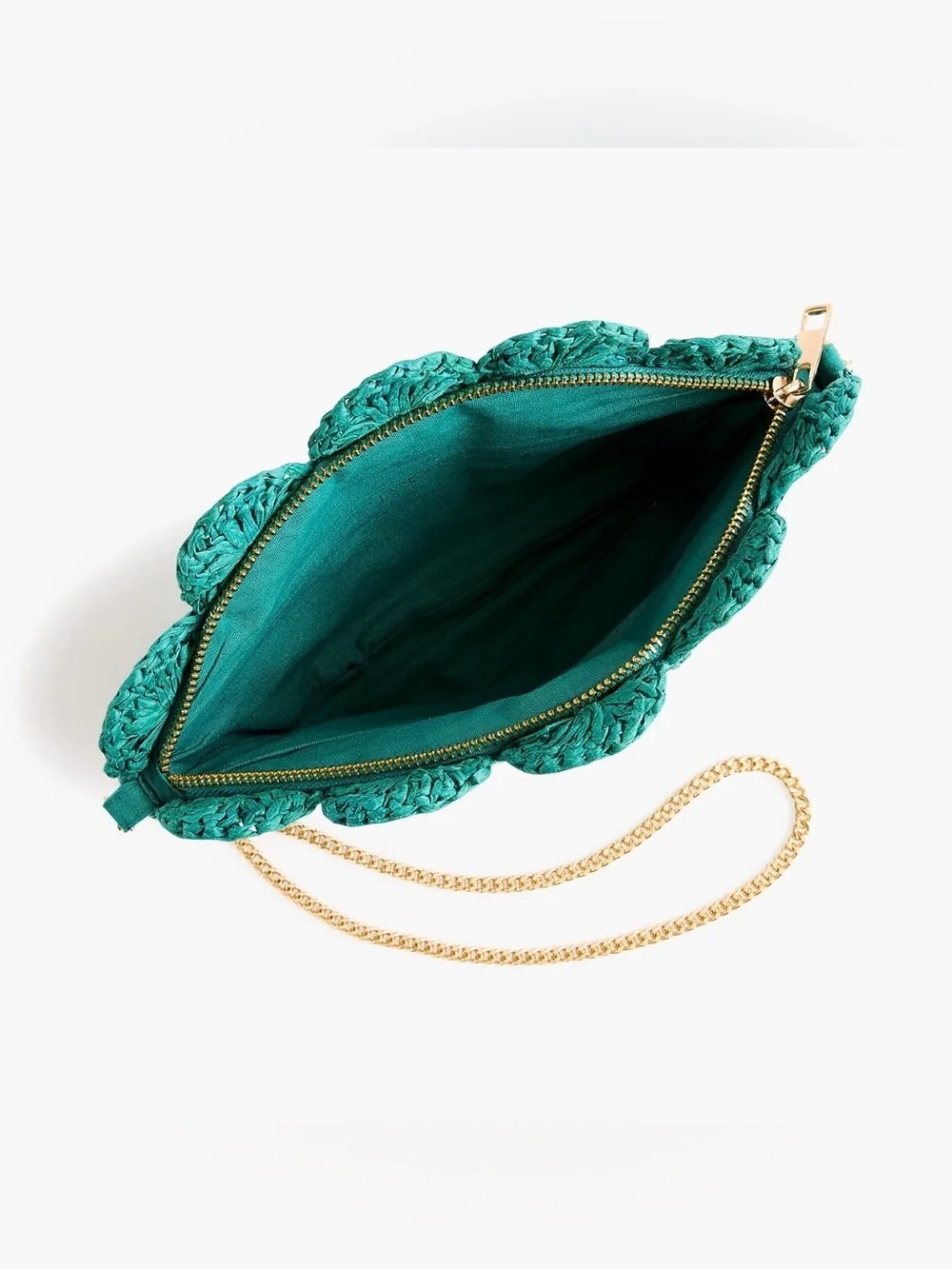J. Crew Woven Shell Clutch with Chain Strap
